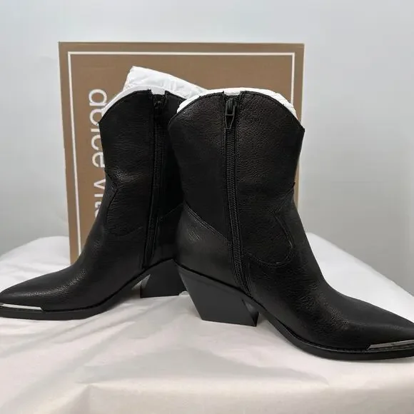 DOLCE VITA New in Box Evereve Vallory Western Bootie in Black Leather // 6 - Picture 7 of 11